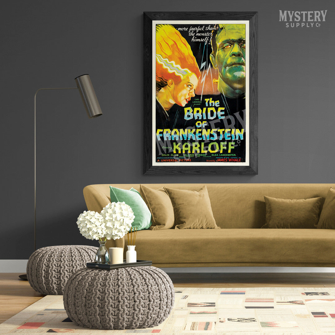 The Bride of Frankenstein 1935 vintage horror monster movie poster reproduction from Mystery Supply Co. @mysterysupplyco