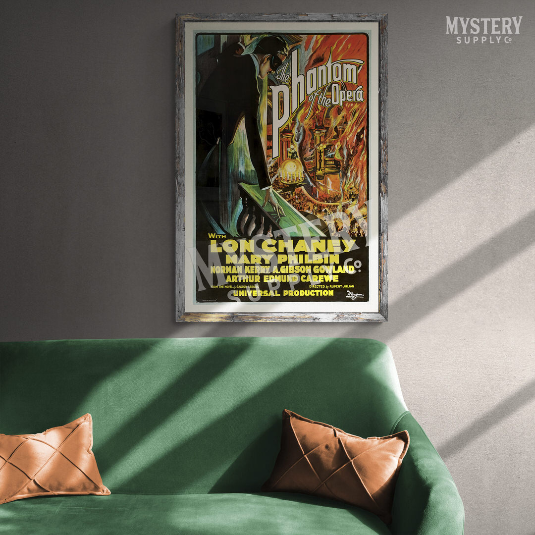 The Phantom of the Opera 1925 vintage horror monster movie poster reproduction from Mystery Supply Co. @mysterysupplyco