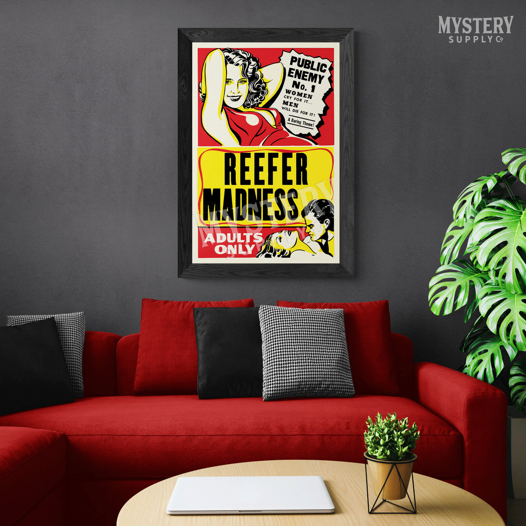 Reefer Madness 1950s vintage marijuana weed cannabis exploitation movie poster reproduction from Mystery Supply Co. @mysterysupplyco