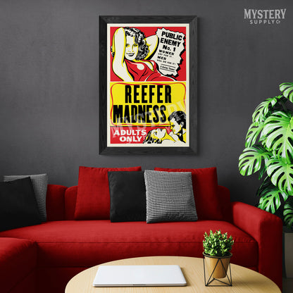 Reefer Madness 1950s vintage marijuana weed cannabis exploitation movie poster reproduction from Mystery Supply Co. @mysterysupplyco