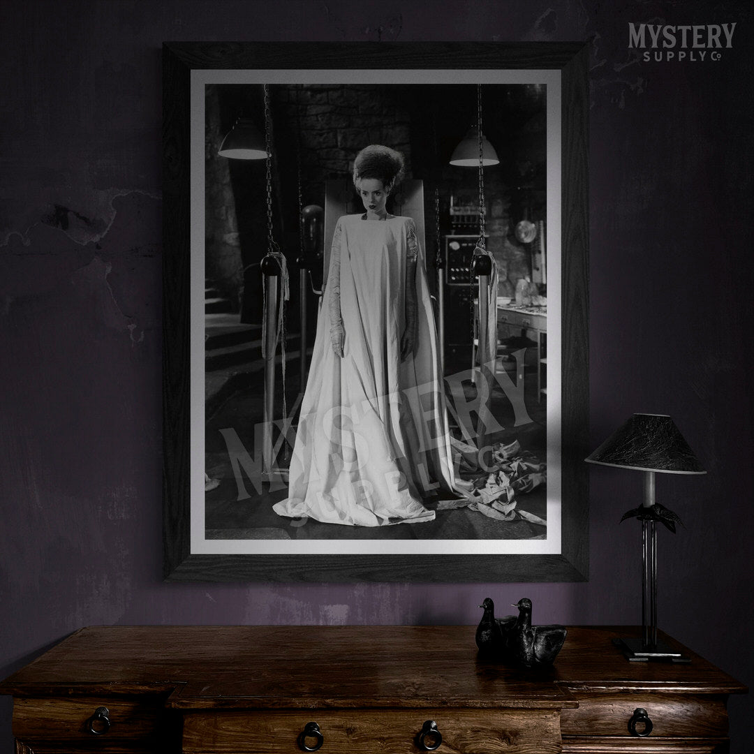 Bride of Frankenstein 1935 Vintage Horror Movie Monster Black and White Laboratory Photo reproduction from Mystery Supply Co. @mysterysupplyco