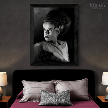 Bride of Frankenstein 1935 Vintage Horror Movie Monster Black and White Dramatic Photo reproduction from Mystery Supply Co. @mysterysupplyco