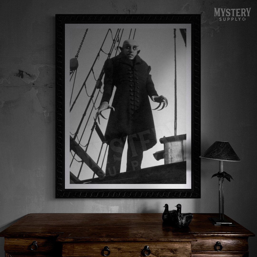 Nosferatu 1922 vintage horror monster vampire movie Dracula Count Orlok photo poster reproduction from Mystery Supply Co. @mysterysupplyco