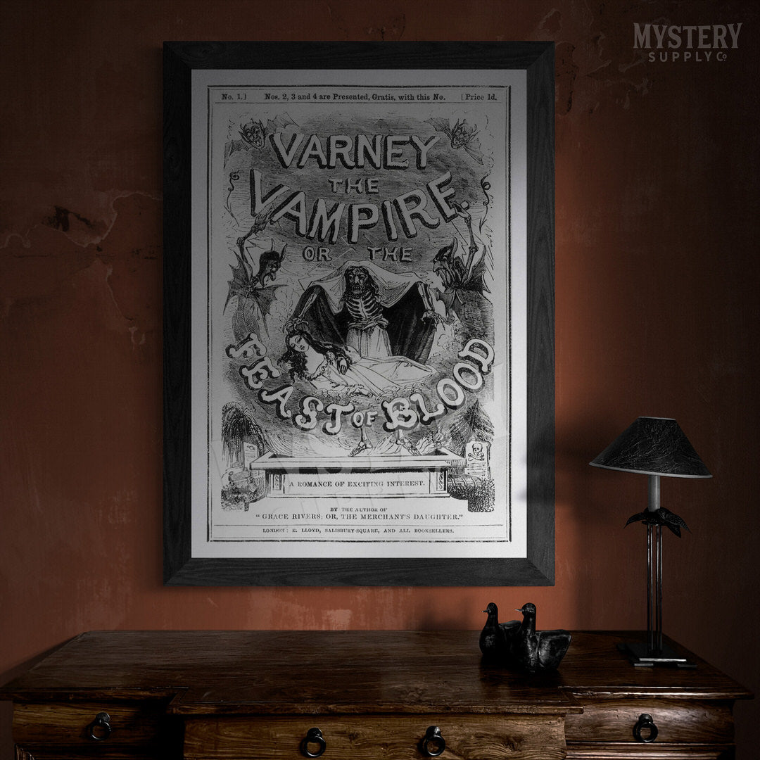 Varney the Vampire Feast of Blood Gothic Horror Novel Print #169