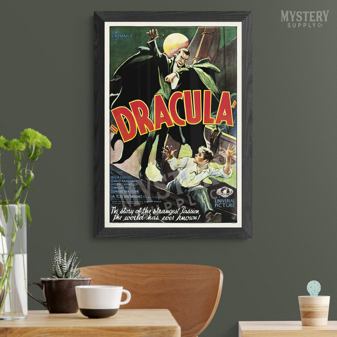 Dracula 1931 vintage horror monster vampire movie poster reproduction from Mystery Supply Co. @mysterysupplyco