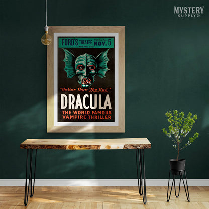 Dracula 1928 vintage horror vampire monster movie poster reproduction from Mystery Supply Co. @mysterysupplyco