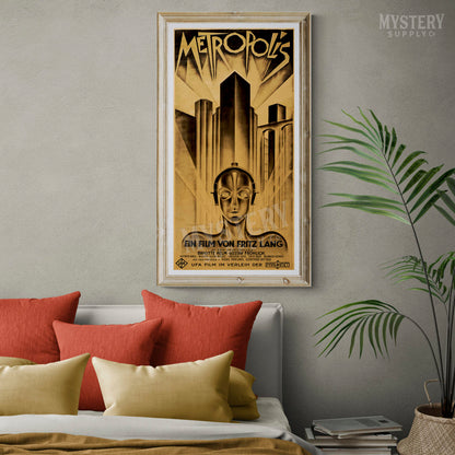 Metropolis 1927 Fritz Lang vintage science fiction sci-fi movie poster reproduction from Mystery Supply Co. @mysterysupplyco