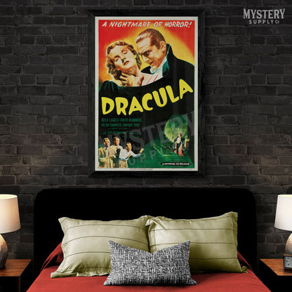 Dracula 1947 vintage horror Bela Lugosi vampire monster movie poster reproduction from Mystery Supply Co. @mysterysupplyco