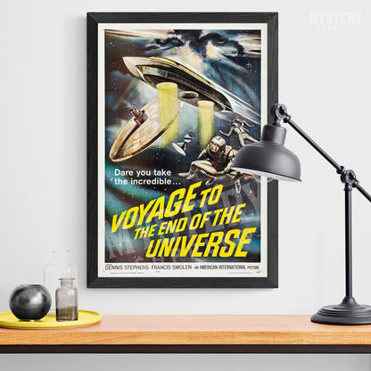 Voyage to the End of the Universe 1964 vintage science fiction space spaceship astronaut movie poster reproduction from Mystery Supply Co. @mysterysupplyco