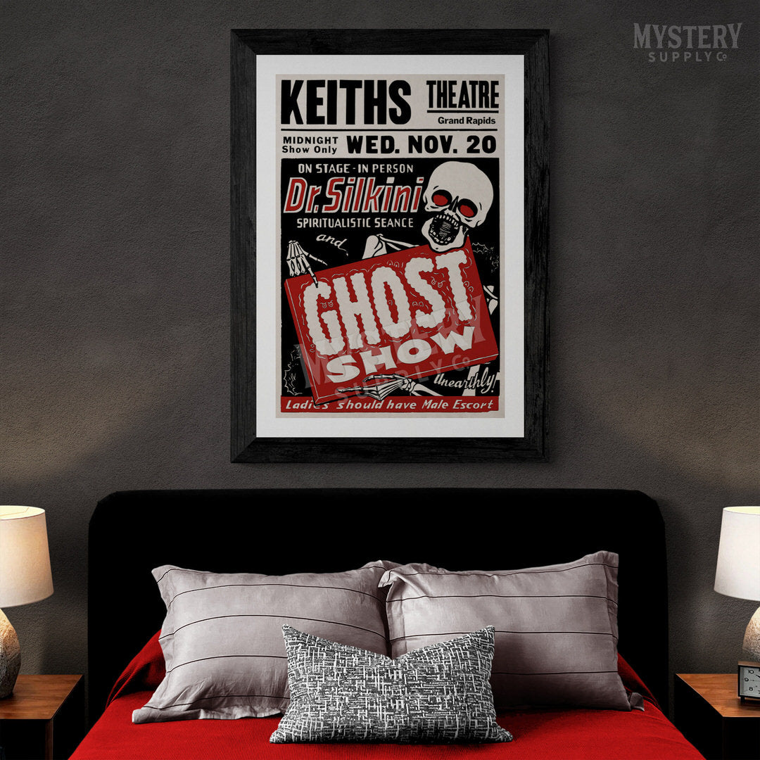 Dr. Silkini 1940s Ghost Show Horror Poster – Mystery Supply Co.